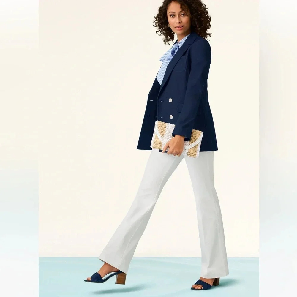 Talbots High Rise Flare Jeans - White summer denim work wear Size 10 - Picture 11 of 11
